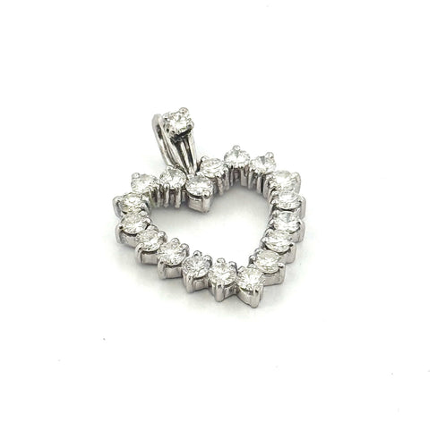 Pendentif Pendentif ancien cœur ajouré serti de diamants 58 Facettes