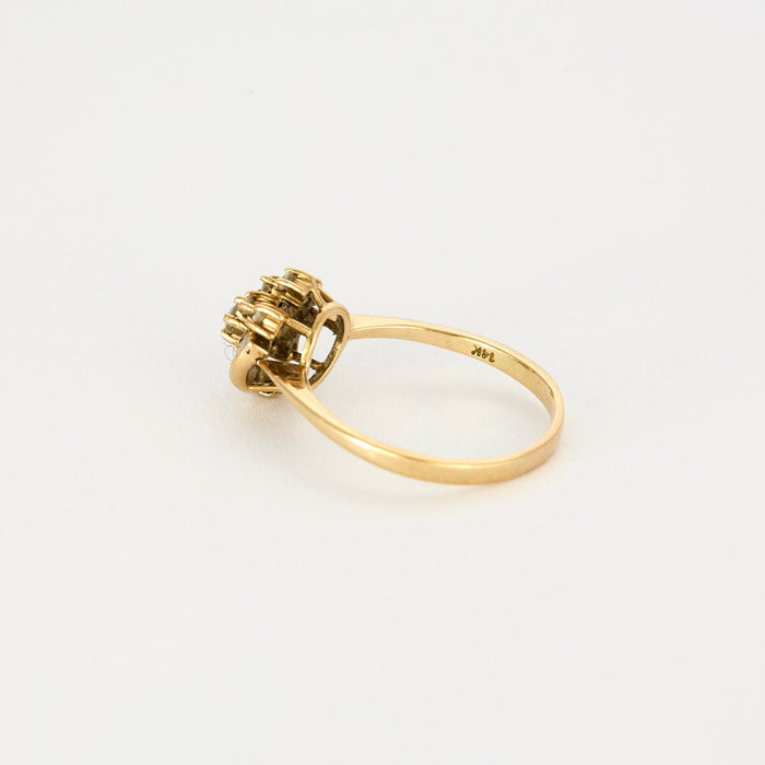 Anillo de botón de diamantes