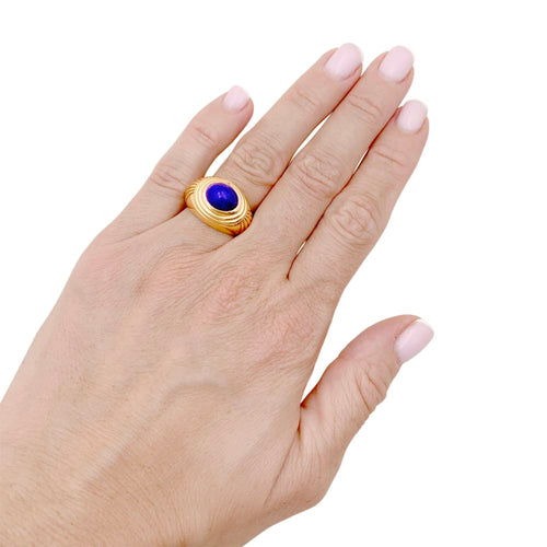 Bague 50 Bague Boucheron,"Jaïpur", or jaune, lapis-lazuli. 58 Facettes 34862
