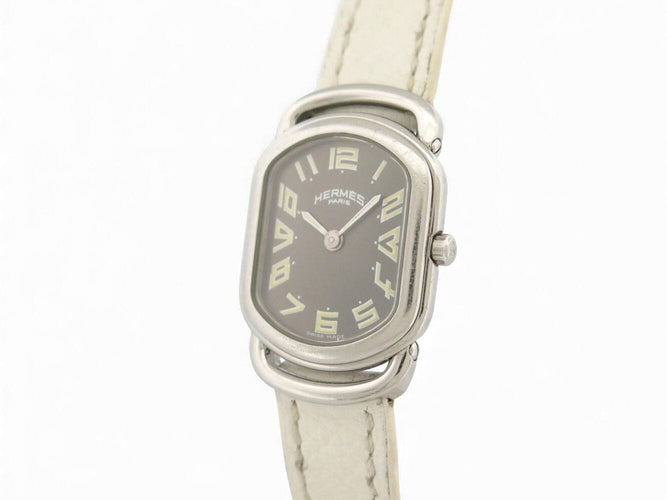 Montre montre HERMES rallye ra1.210 a quartz 20 x 25 mm en acier palladie 58 Facettes 271722