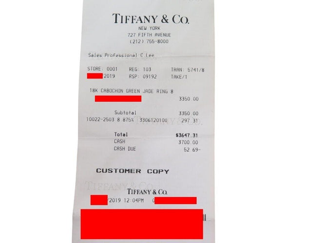 Bague 57 bague TIFFANY & CO cabochon elsa peretti t57 jade vert & or jaune 18k 58 Facettes 268890