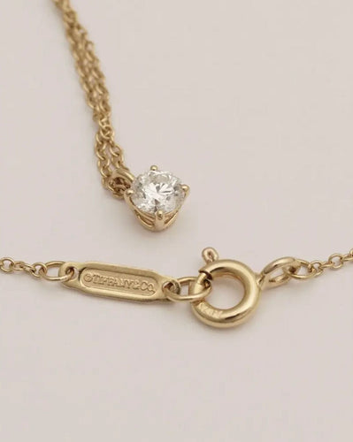 Collier Collier solitaire en or rose Tiffany & Co. 58 Facettes