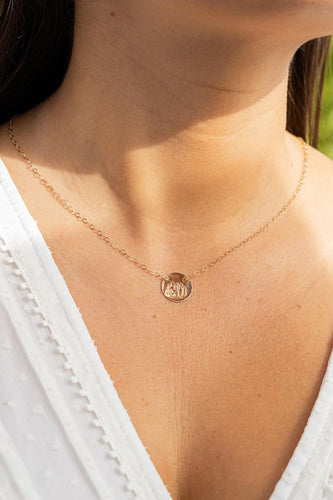 Collier Ginette NY Collier Little Monogram Or rose 58 Facettes 2678597CN