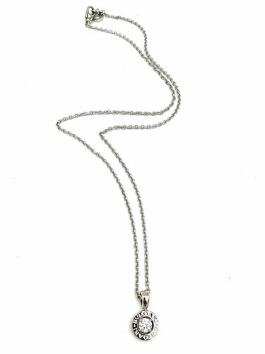 Collier BVLGARI. Collection "BVLGARI-BVLGARI", collier or blanc 18K et diamant 58 Facettes