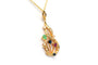 Pendentif Pendentif contemporain or jaune, pierres multiples et diamants (+-0.29ct) 58 Facettes 22832
