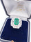 Bague 55 Bague en or blanc avec émeraude et diamants 58 Facettes