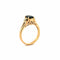Bague 52 Solitaire saphir et diamants , or jaune 18 carats 58 Facettes