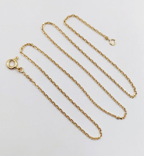 Chaine vintage française or jaune, mailles forçat 58 Facettes A06211