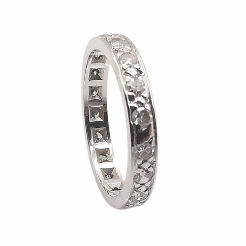 Bague 50 Alliance américaine or blanc et Diamants 58 Facettes