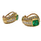 Boucles d'oreilles Boucles d'oreilles au design contemporain en or avec diamants et émeraude 58 Facettes Q289B
