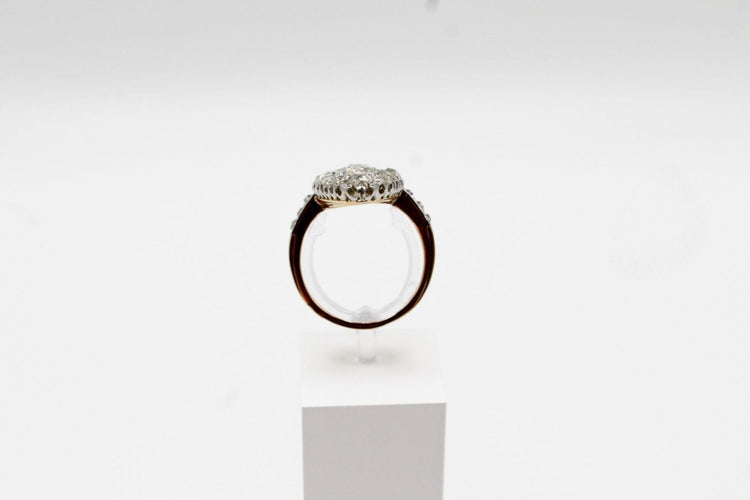 Bague Bague Marquise or jaune et platine 58 Facettes 240284