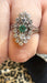 Bague 54 Bague marquise ancienne or blanc diamants, émeraude 58 Facettes