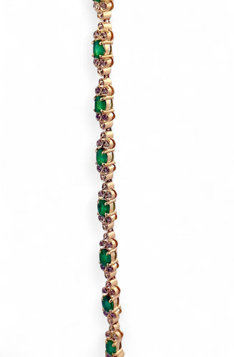 Bracelet Bracelet en or jaune émeraudes et diamants 58 Facettes