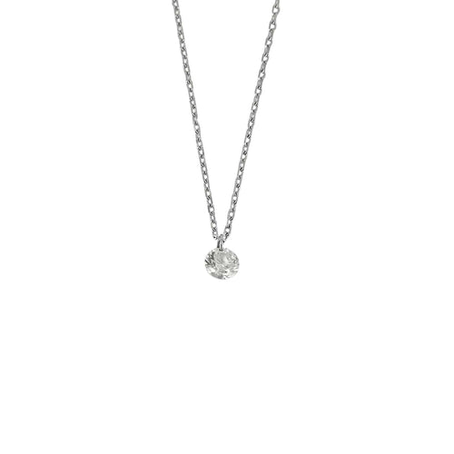 Collier COLLIER OR BLANC 1 DIAMANT O,20ct 58 Facettes M8927