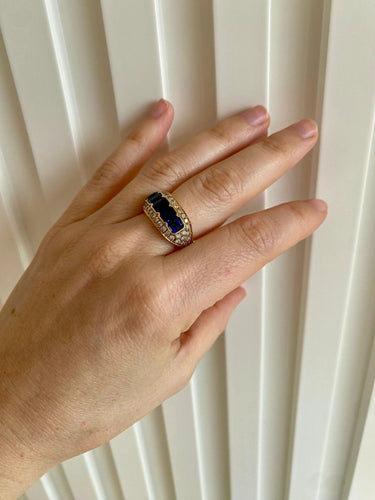 Bague Bague en saphir naturel et diamant Illario 58 Facettes