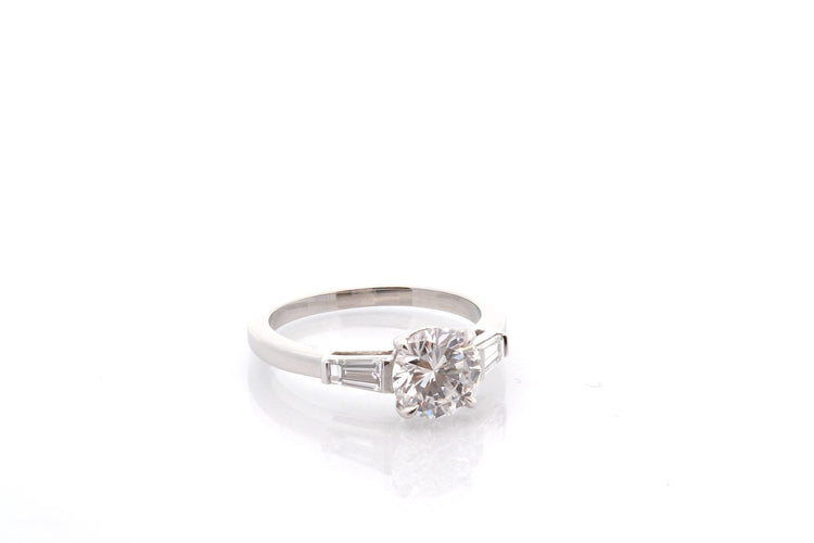 Bague 53 Bague diamant de 1,36cts D/VS2 en platine 58 Facettes 27414-27617