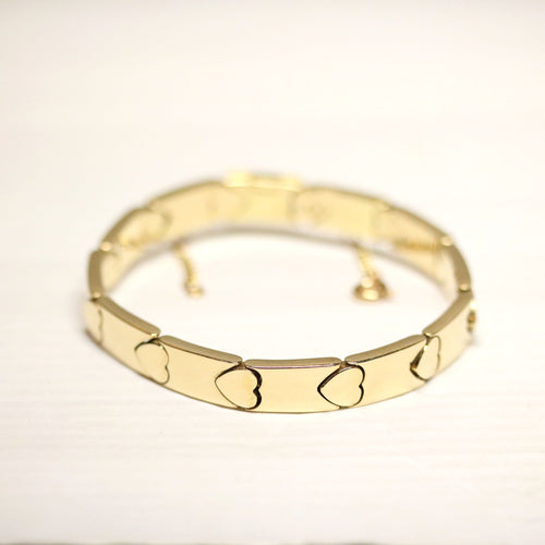 Bracelet Bracelet Maille Articulée Cœur signé "Piaget" en Or Jaune 58 Facettes A11266