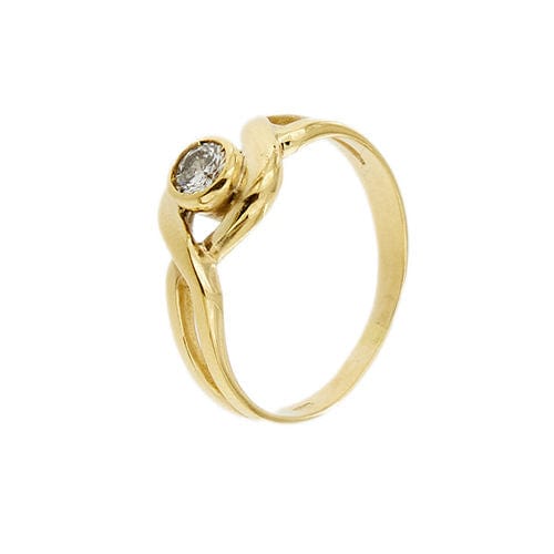 Bague 55 Bague solitaire en or jaune avec diamant de 0,20 ct 58 Facettes 38268