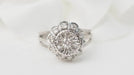 Bague 52.5 Bague marguerite or blanc diamants 58 Facettes 32987