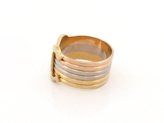 Bague 56 vintage bague CARTIER double c en 3 ors jaune rose blanc 58 Facettes 262048