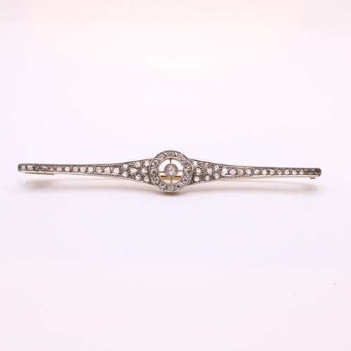 Broche Broche Art Déco diamants sur deux ors 58 Facettes