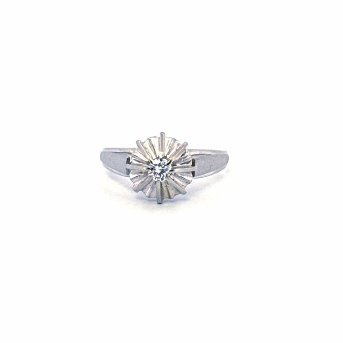 Bague 57 Solitaire Or Blanc Diamant 58 Facettes 4-GS30993-01