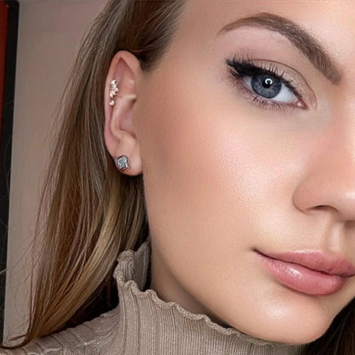 Boucles d'oreilles Puces d'oreilles Or Blanc & Aigue Marine 58 Facettes 2-D1BO-GS35690