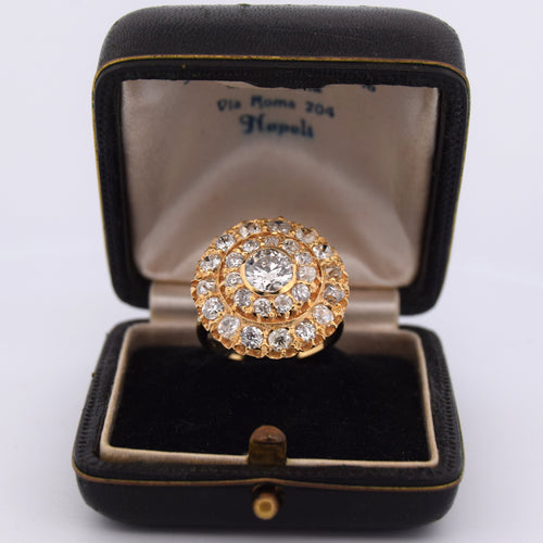 Prsten 54 Anello viktorijanski - Prsten od žutog zlata 18 kt i dijamanata 58 Facettes AN556