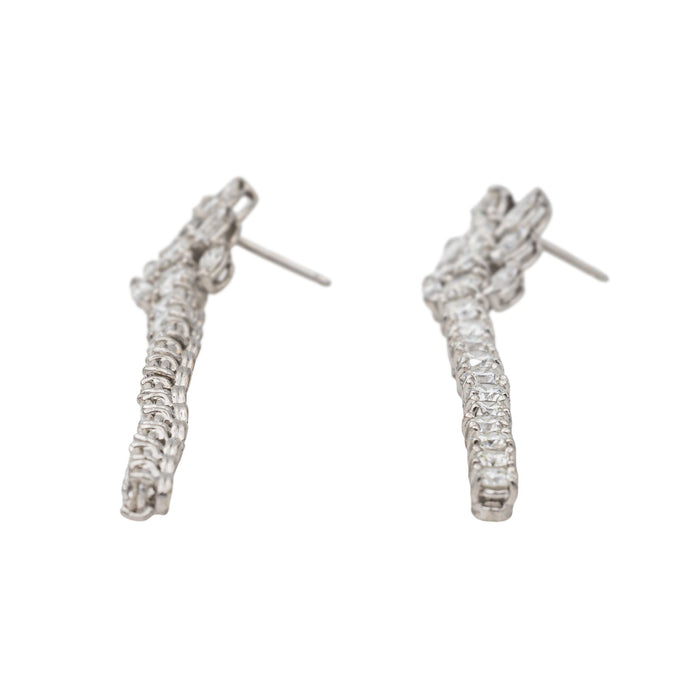 White Gold Diamond Dangle Earrings