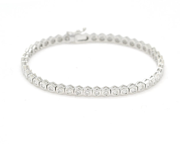 Bracelet Bracciale tennis in oro bianco Ct 2,30 58 Facettes