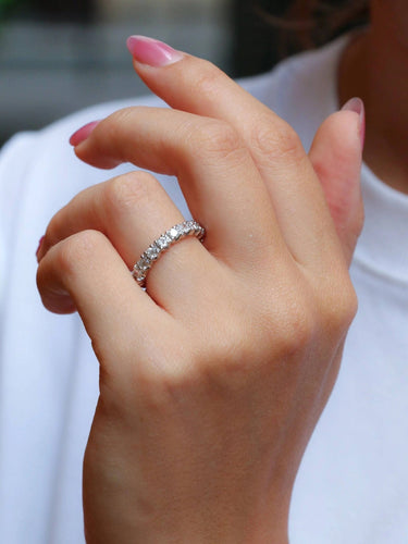 Bague Alliance or blanc diamants taille ancienne 58 Facettes J609