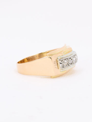 Bague 54 Bague pont or jaune diamants taille rose 58 Facettes 973