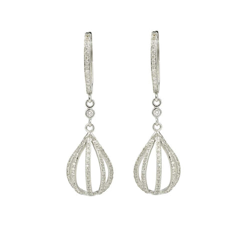Boucles d'oreilles Boucles d’Oreilles Montgolfières Diamants Or Gris 58 Facettes BO132