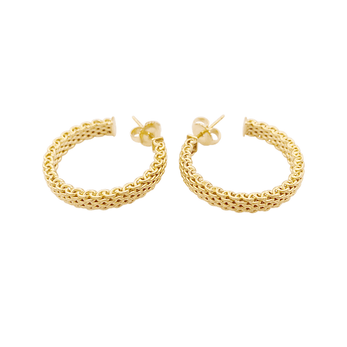 Boucles d'oreilles Créoles Tiffany & Co "Somerset" or jaune. 58 Facettes 34314