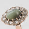 Bague 55 Bague ancienne chrysobéryl oeil de chat et diamants 58 Facettes 19-378-50