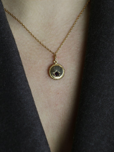 Pendentif Médaille zodiaque Sagittaire or jaune rubis 58 Facettes 1194.1