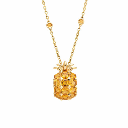 Collier Collier Ananas Citrine Or Jaune 58 Facettes G13446