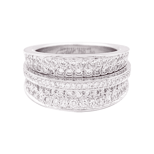 Bague 50 Bague Cartier "Barrette" or blanc, diamants. 58 Facettes 34140