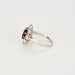 Bague 52 Bague marguerite platine et or blanc, rubis et diamants 58 Facettes