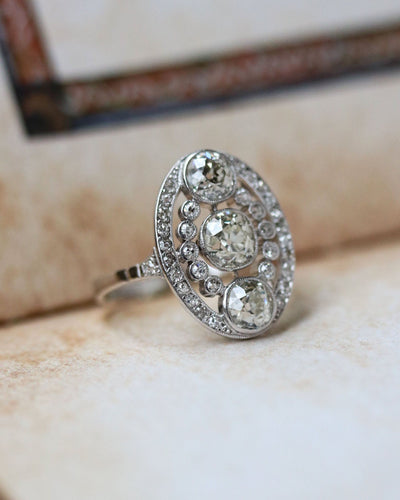 Bague 58 Bague Marquise Trilogie Diamants et Or Blanc 58 Facettes C2092