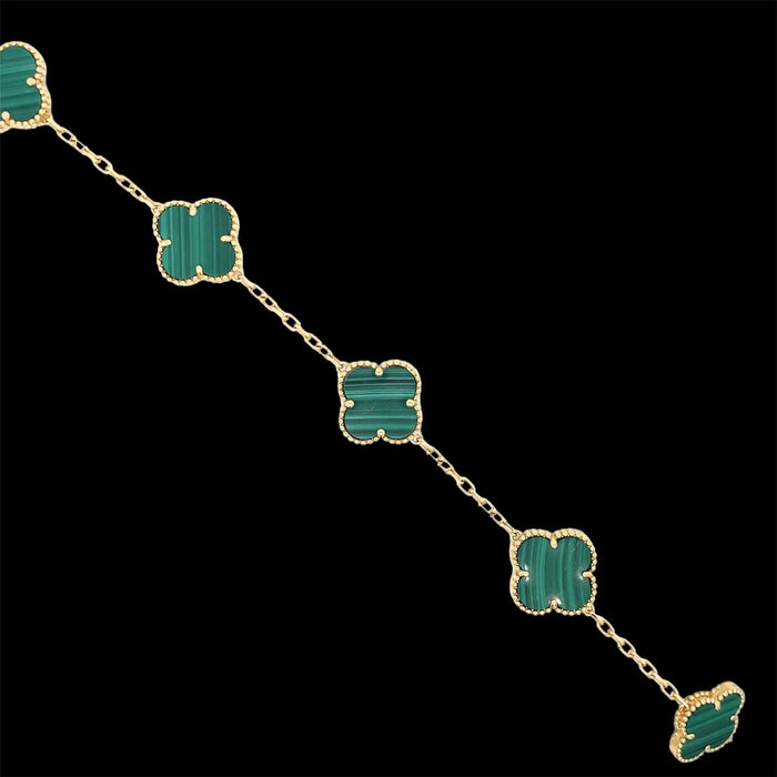 Bracelet Alhambra Green Malachite Gold Bracelet 58 Facettes