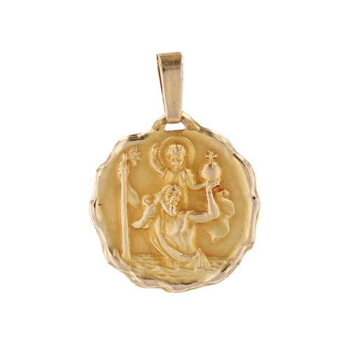 Pendentif Médaille ancienne Saint Christophe signée Contaux 58 Facettes CVP126