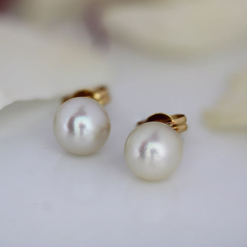 Boucles d'oreilles Puces d'oreilles perles de culture or jaune 58 Facettes 19-089A