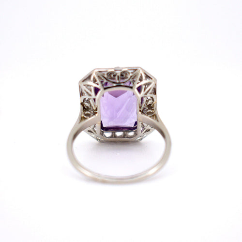 Bague 57 Bague Art Déco, Or 18 Carats, Platine, Améthyste et Diamants 58 Facettes 406