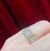 Bague 54 Bague demi-alliance or jaune, diamants baguette, pavage 58 Facettes 7810