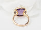 Bague 51 Bague ronde en or rose et améthyste façettée 58 Facettes 32042