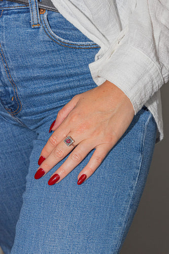 Bague 53 Bague Or blanc Rubis 58 Facettes 2905288CN