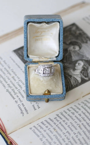 Bague 53 Bague Art Déco Trilogie Diamants 58 Facettes