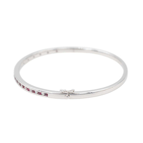 Bracelet Bracelet Jonc Or blanc Rubis 58 Facettes 3350860CN