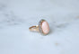 Bague 52 Bague Marguerite Belle Époque Corail Peau d'Ange entourage Diamants 58 Facettes